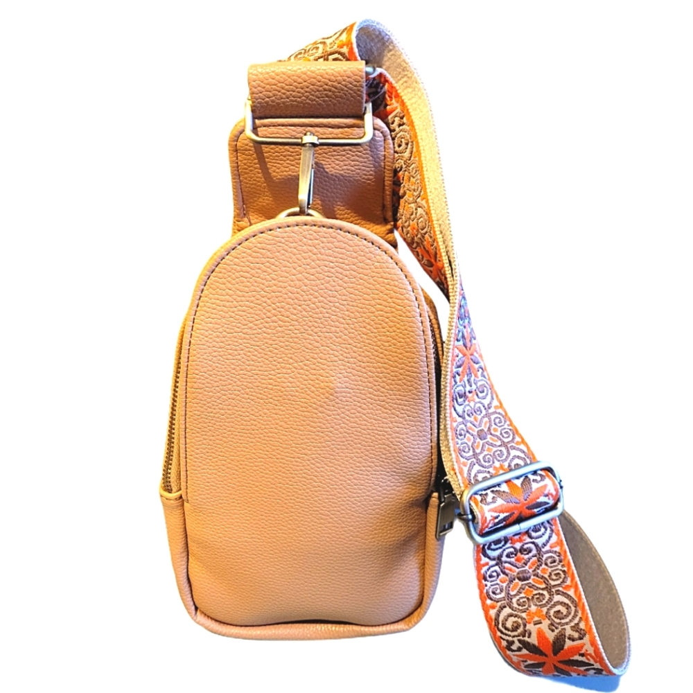 TAN GUITAR STRAP SLING BAG
